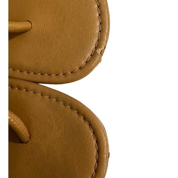 Tory Burch Classic Flip Flop Caramel Corn Brown Leather size 6 - Picture 2 of 7